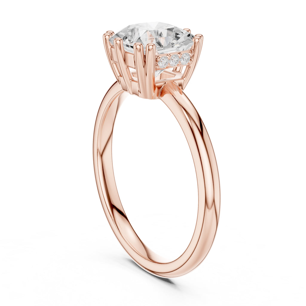 2.00 ct Prism Solitaire Engagement Ring 2ct Rose Gold Asscher