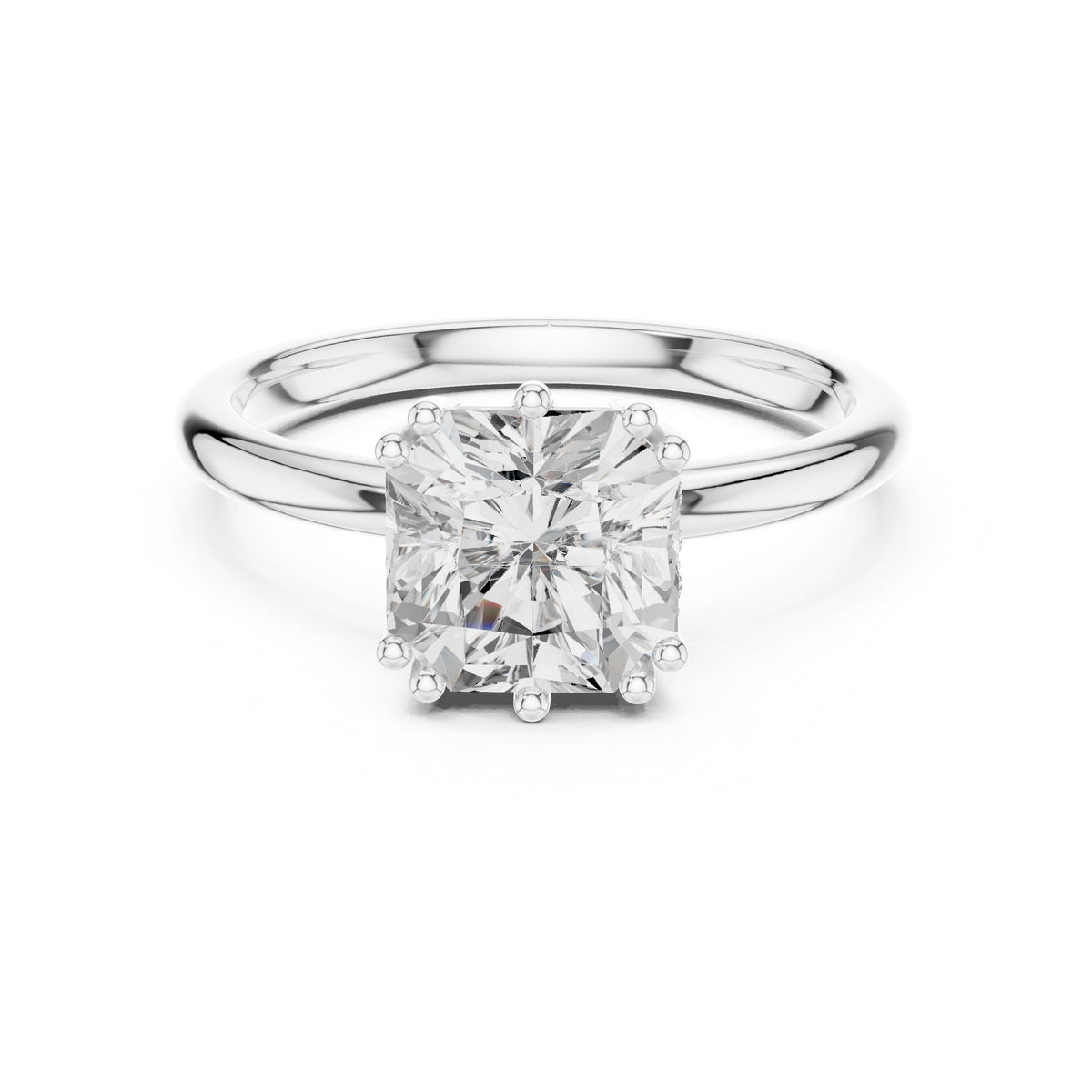 2.00 ct Prism Solitaire Engagement Ring 2ct White Gold Asscher