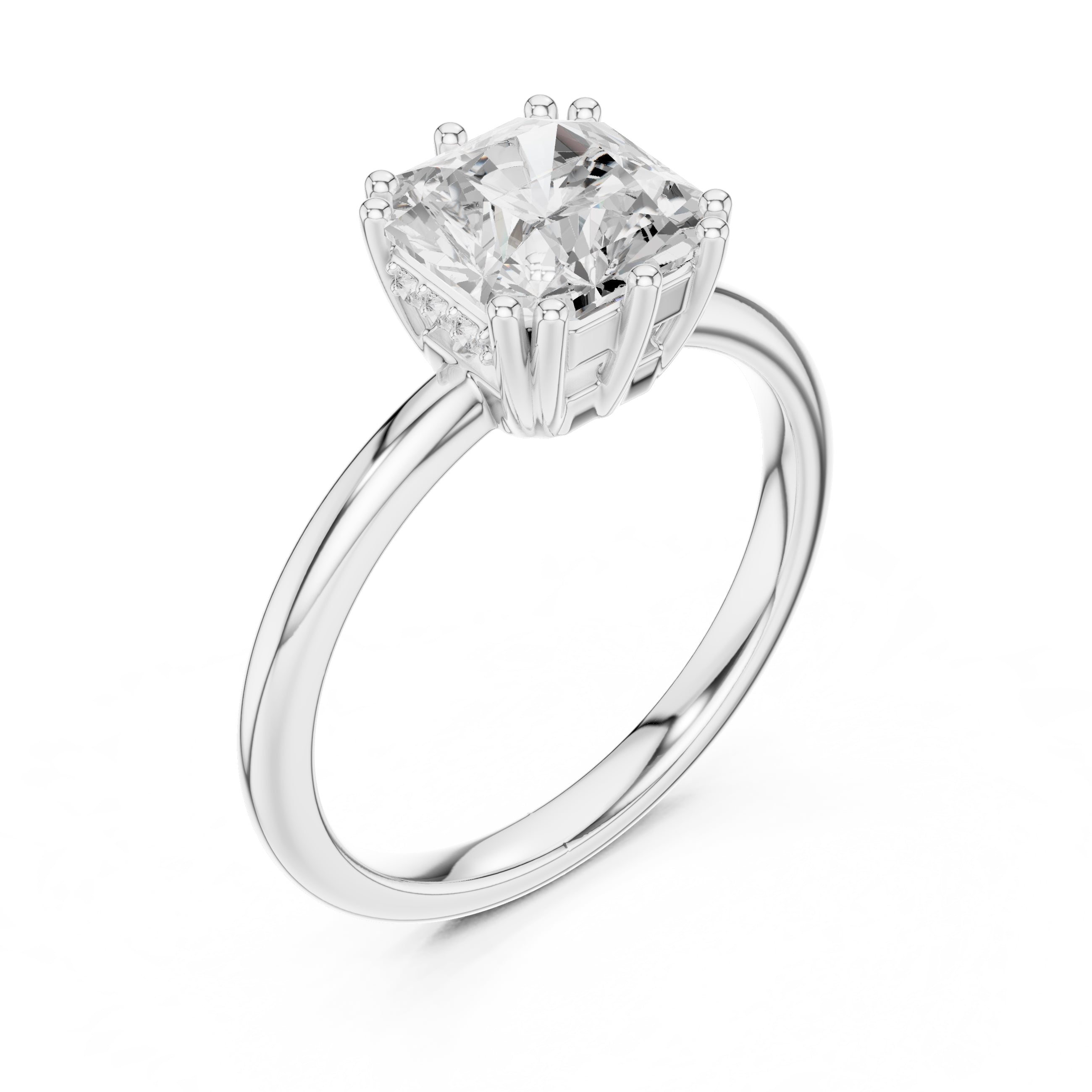 2.00 ct Prism Solitaire Engagement Ring 2ct White Gold Asscher