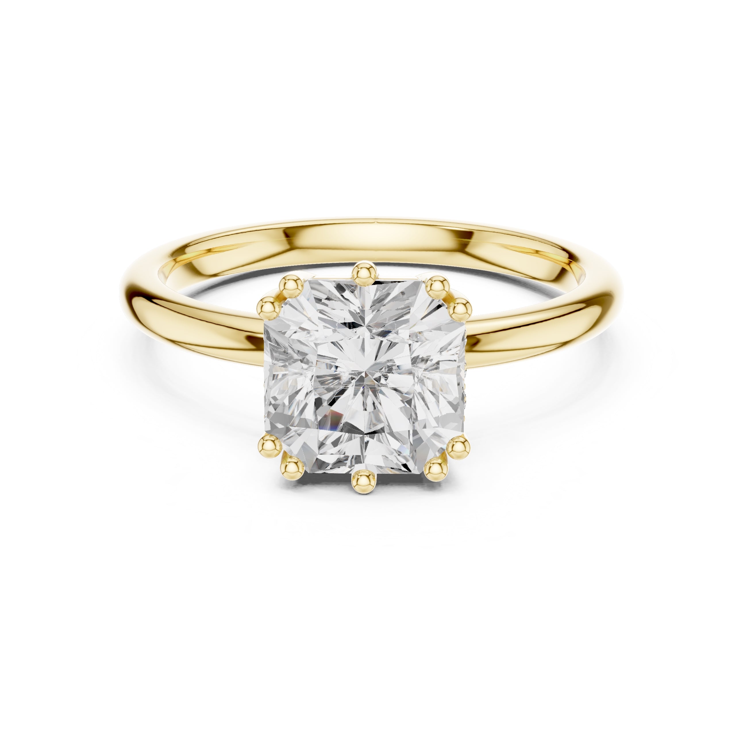 2.00 ct Prism Solitaire Engagement Ring 2ct Yellow Gold Asscher