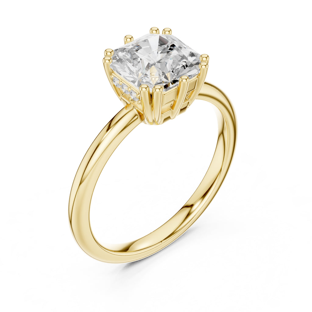 2.00 ct Prism Solitaire Engagement Ring 2ct Yellow Gold Asscher