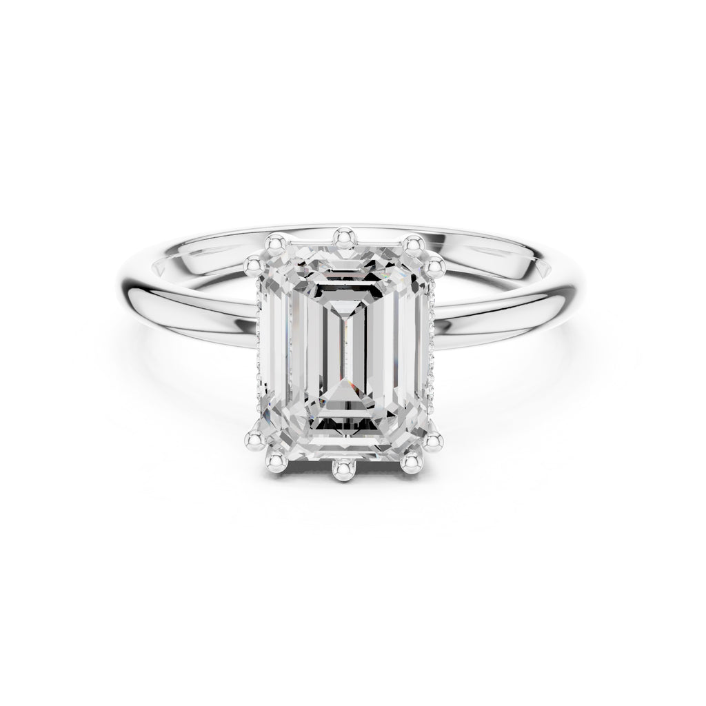 2.00 ct Prism Solitaire Engagement Ring 2ct White Gold Emerald