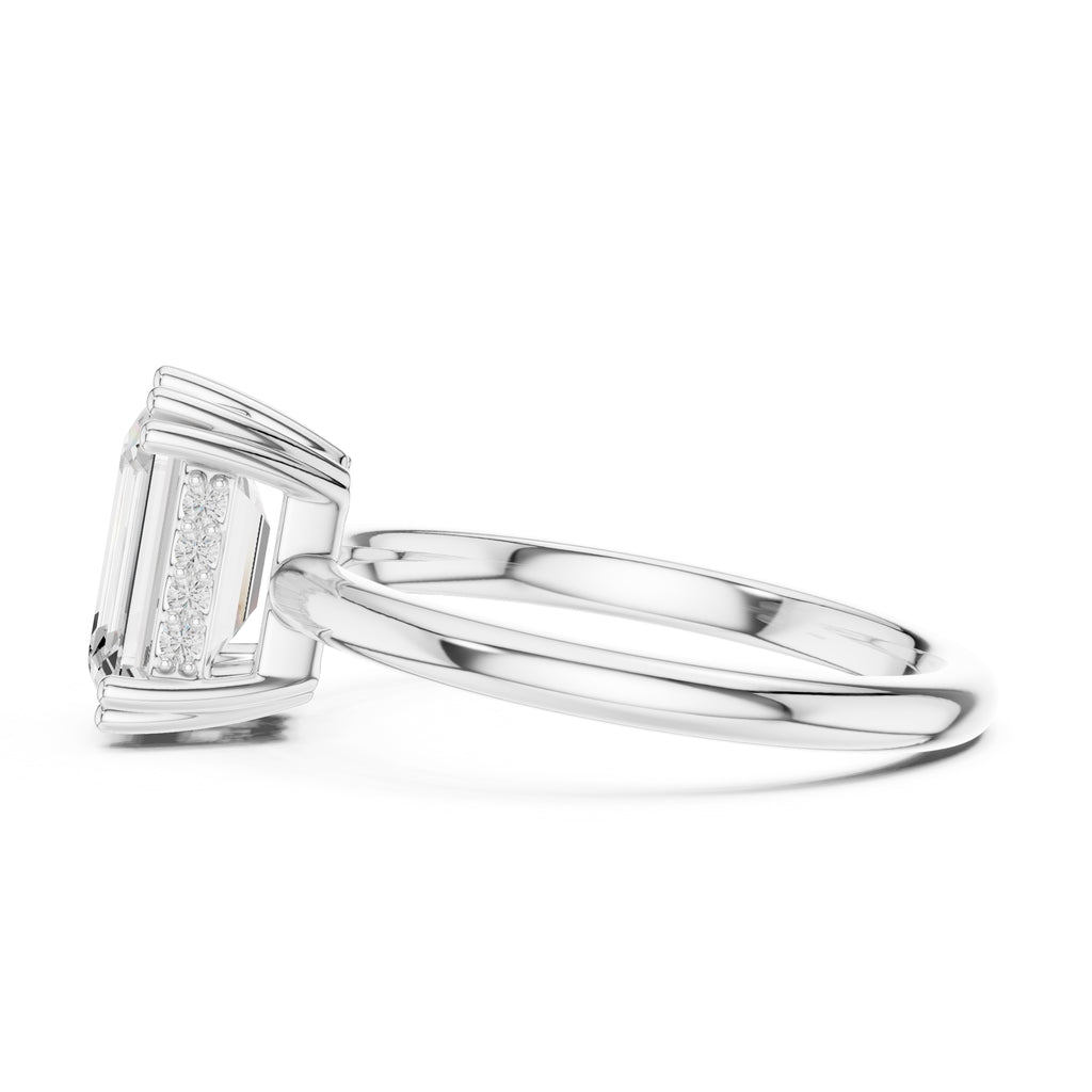 2.00 ct Prism Solitaire Engagement Ring 2ct White Gold Emerald