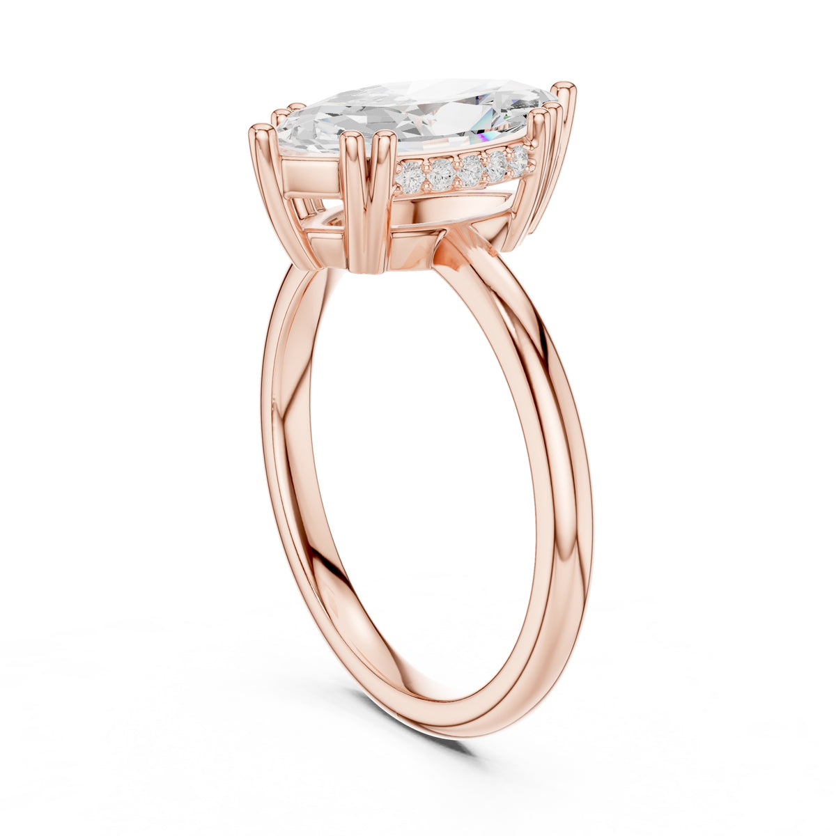 2.00 ct Prism Solitaire Engagement Ring 2ct Rose Gold Marquise
