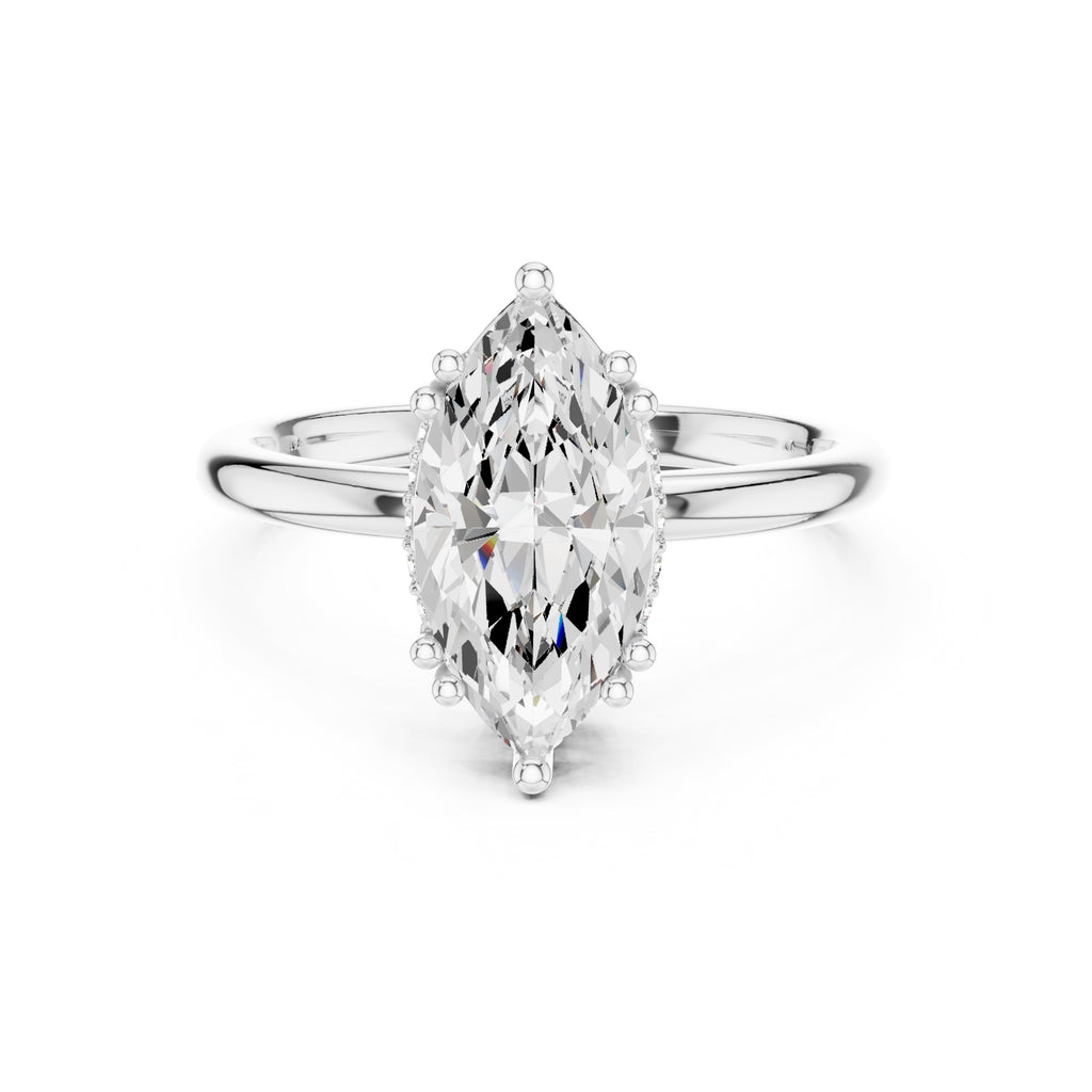 2.00 ct Prism Solitaire Engagement Ring 2ct White Gold Marquise