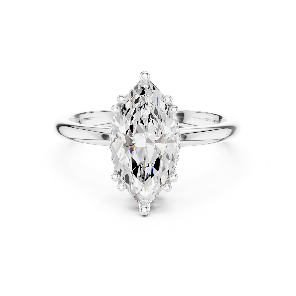 2.00 ct Prism Solitaire Engagement Ring 2ct White Gold Marquise