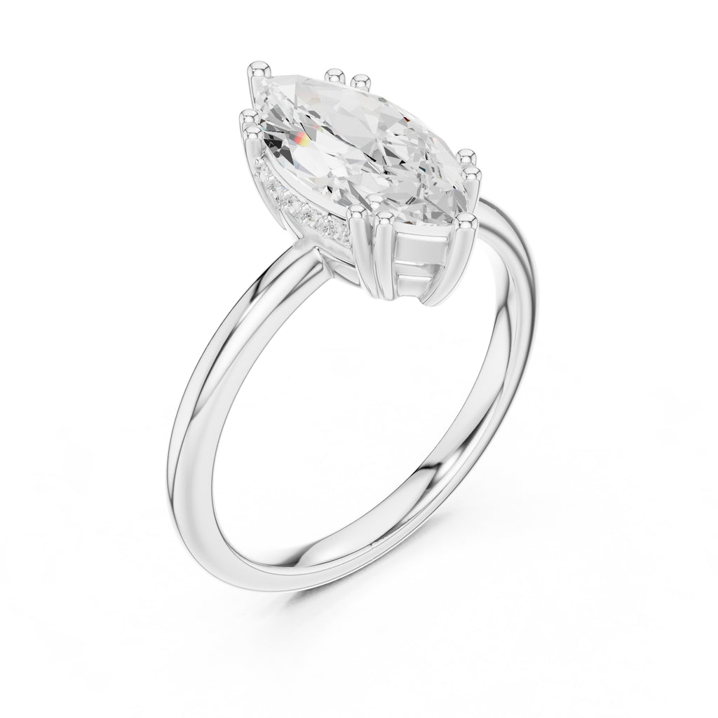 2.00 ct Prism Solitaire Engagement Ring 2ct White Gold Marquise