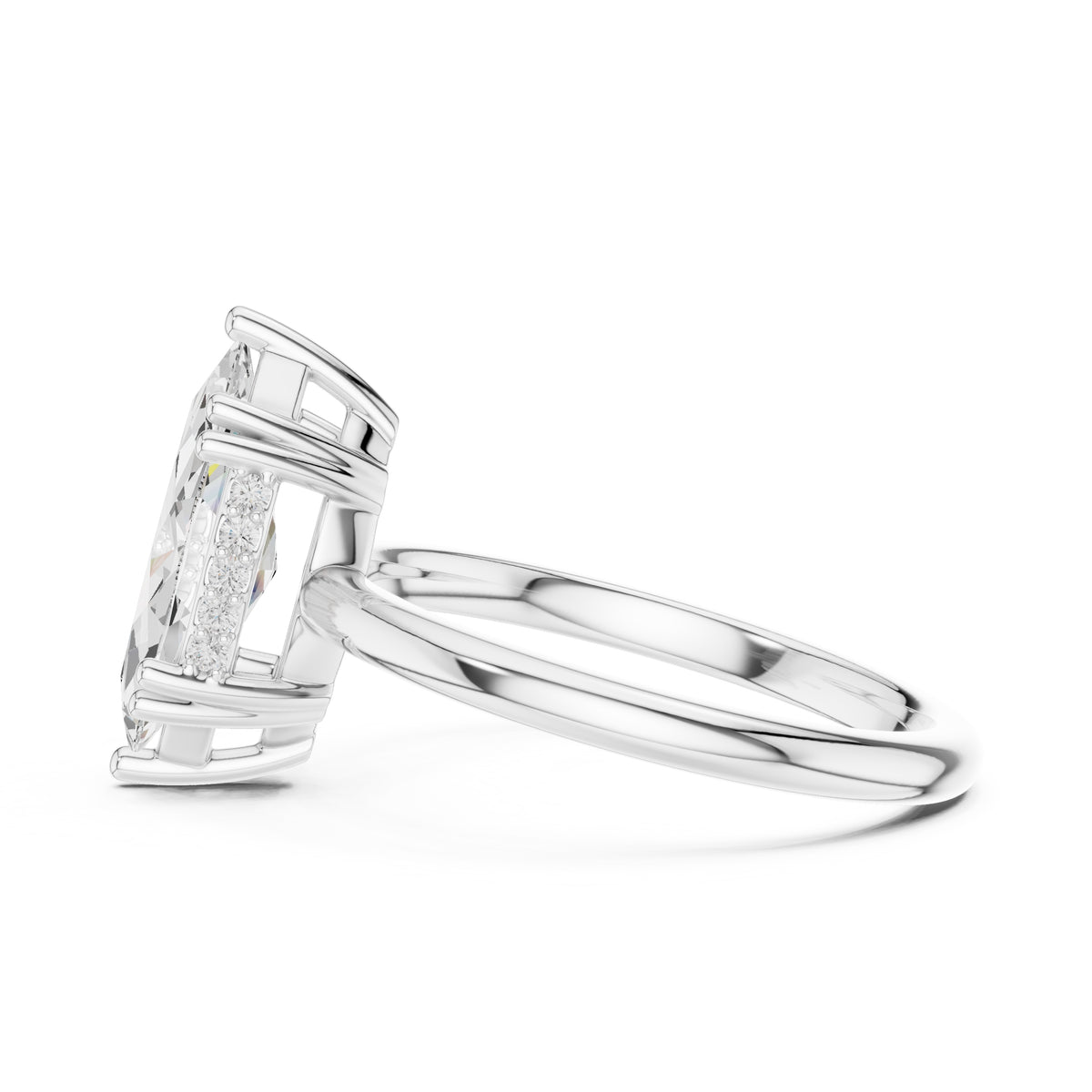 2.00 ct Prism Solitaire Engagement Ring 2ct White Gold Marquise