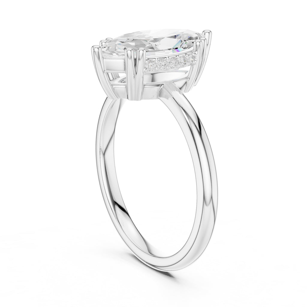 2.00 ct Prism Solitaire Engagement Ring 2ct White Gold Marquise