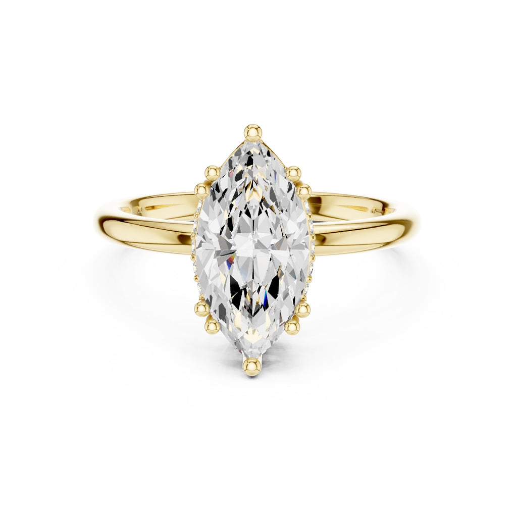 2.00 ct Prism Solitaire Engagement Ring 2ct Yellow Gold Marquise