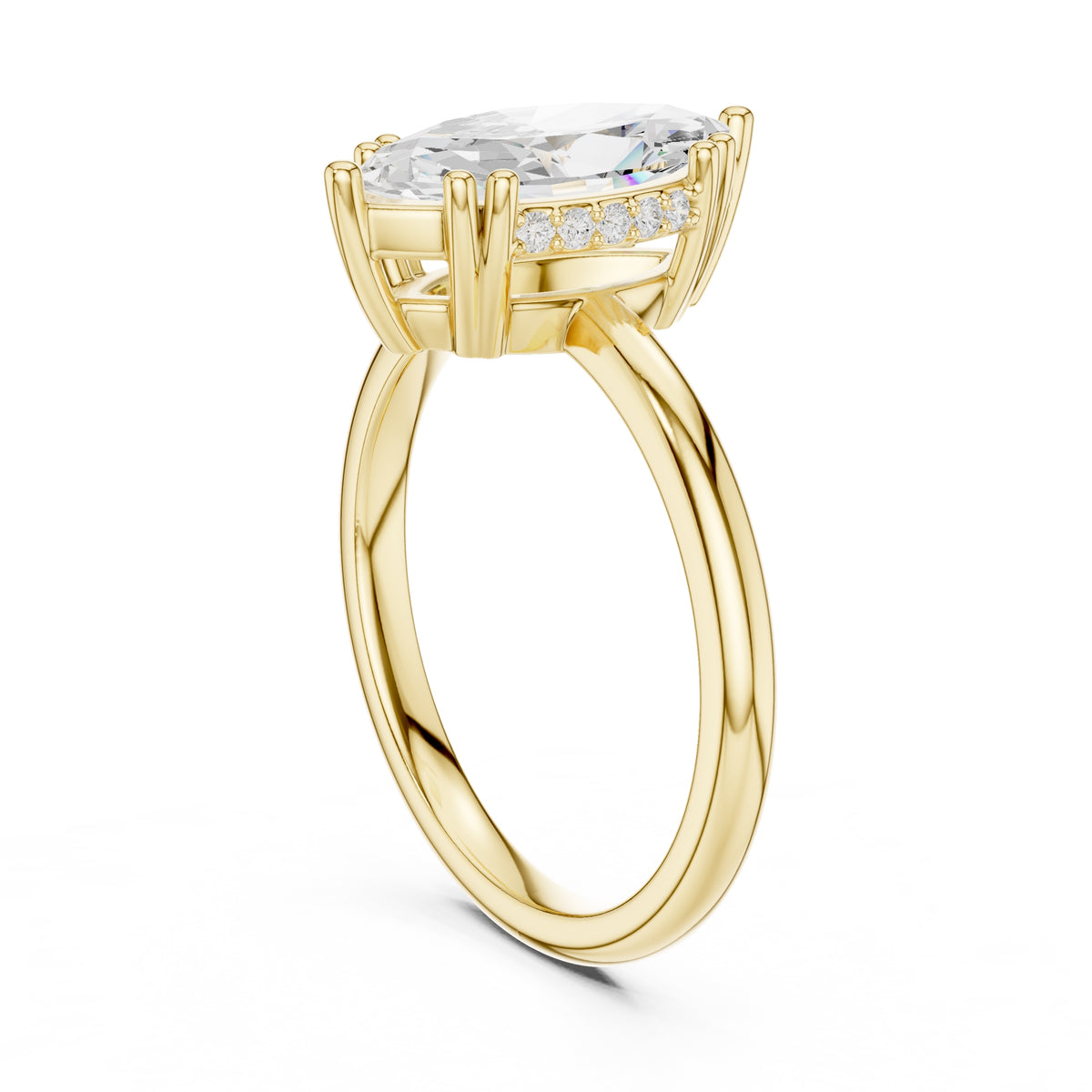2.00 ct Prism Solitaire Engagement Ring 2ct Yellow Gold Marquise