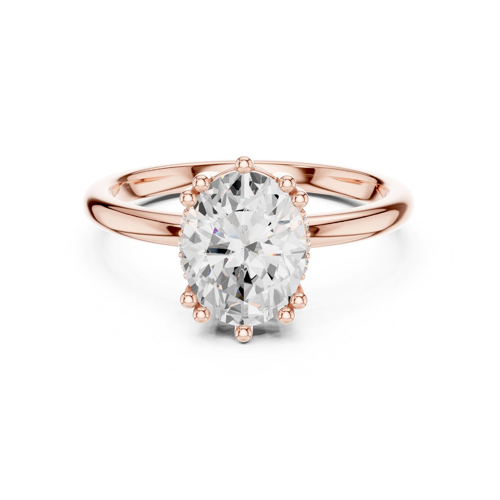 2.00 ct Prism Solitaire Engagement Ring 2ct Rose Gold Oval