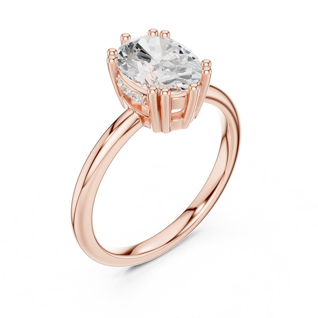 2.00 ct Prism Solitaire Engagement Ring 2ct Rose Gold Oval