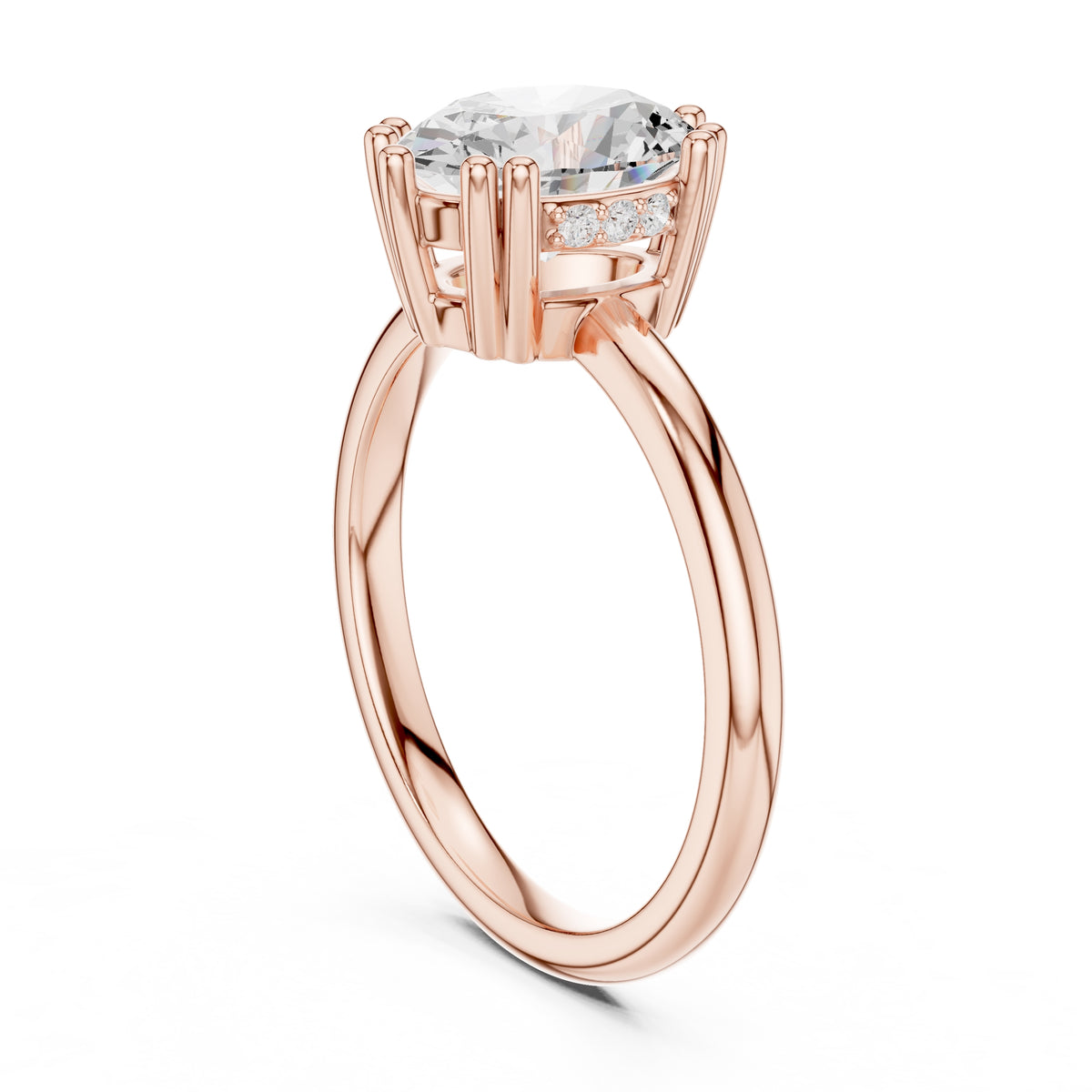 2.00 ct Prism Solitaire Engagement Ring 2ct Rose Gold Oval