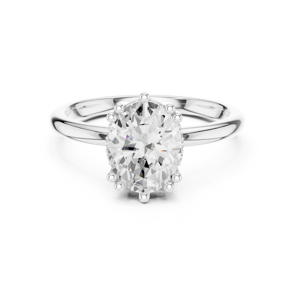 2.00 ct Prism Solitaire Engagement Ring 2ct White Gold Oval
