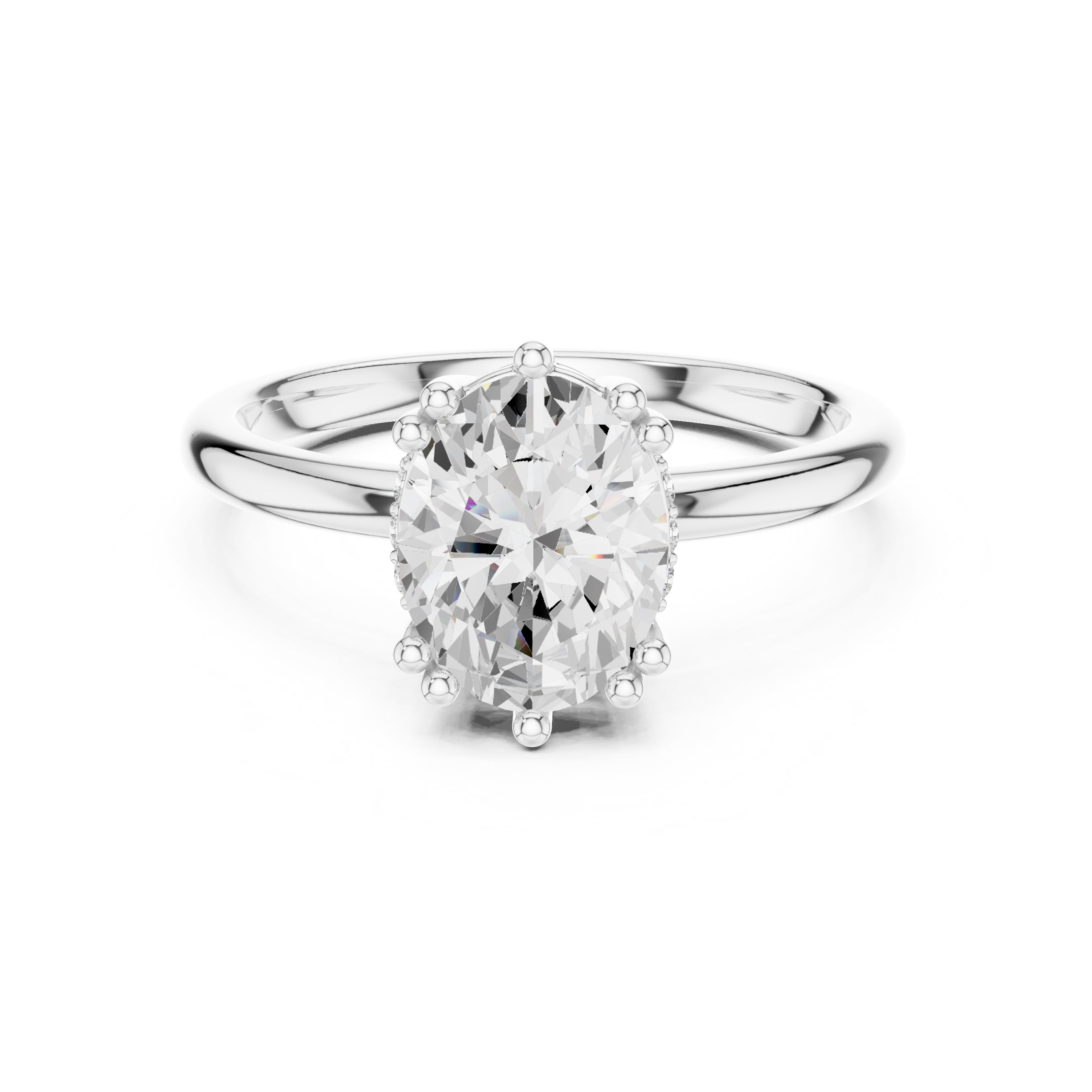 2.00 ct Prism Solitaire Engagement Ring 2ct White Gold Oval