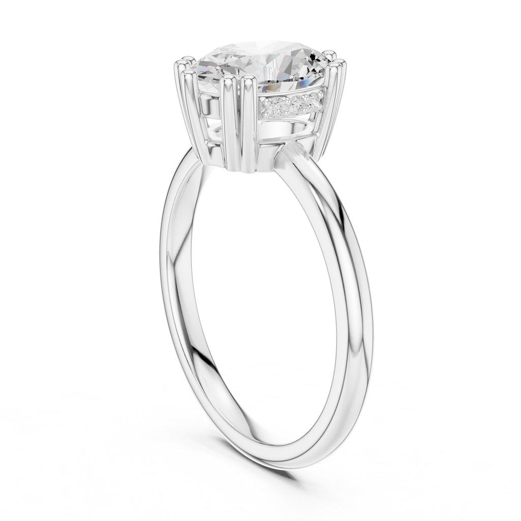 2.00 ct Prism Solitaire Engagement Ring 2ct White Gold Oval