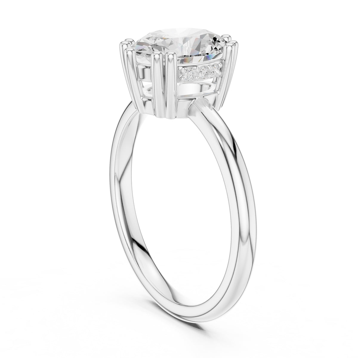 2.00 ct Prism Solitaire Engagement Ring 2ct White Gold Oval