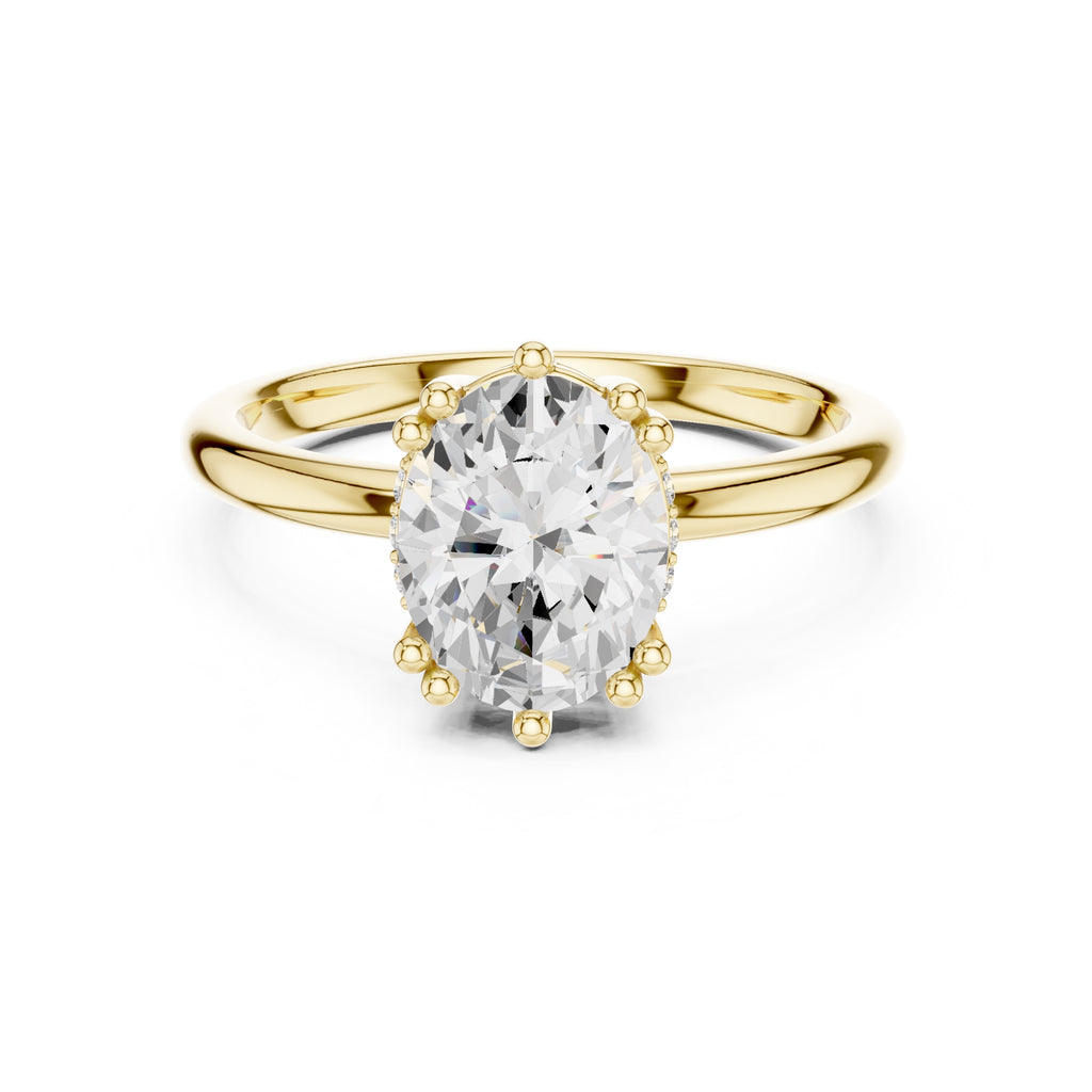 2.00 ct Prism Solitaire Engagement Ring 2ct Yellow Gold Oval