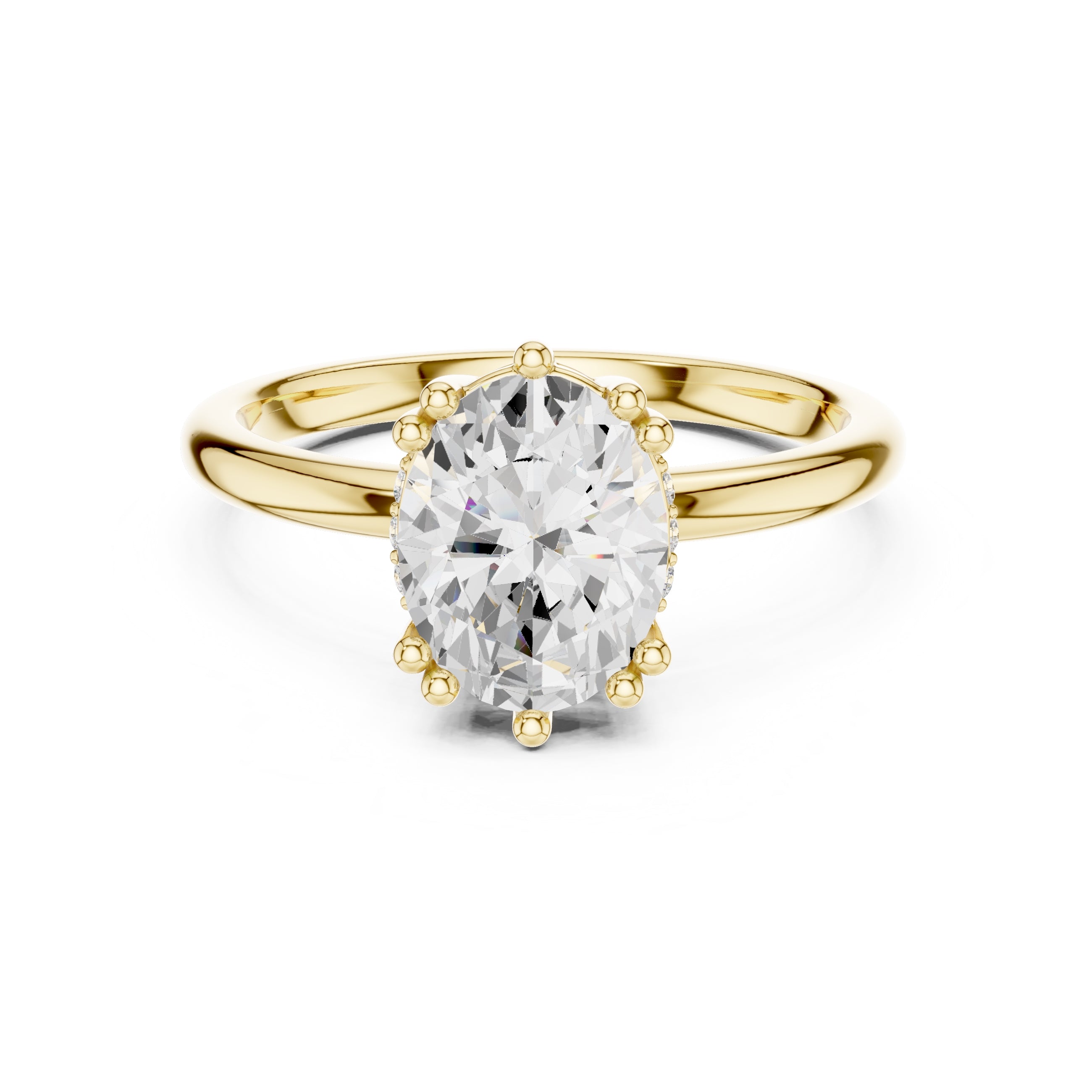 2.00 ct Prism Solitaire Engagement Ring 2ct Yellow Gold Oval