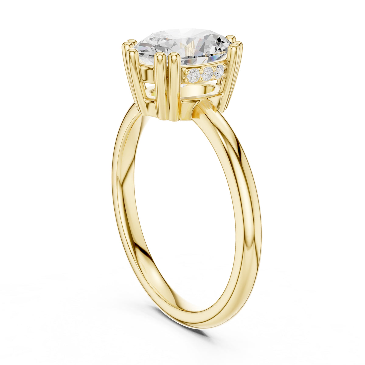 2.00 ct Prism Solitaire Engagement Ring 2ct Yellow Gold Oval