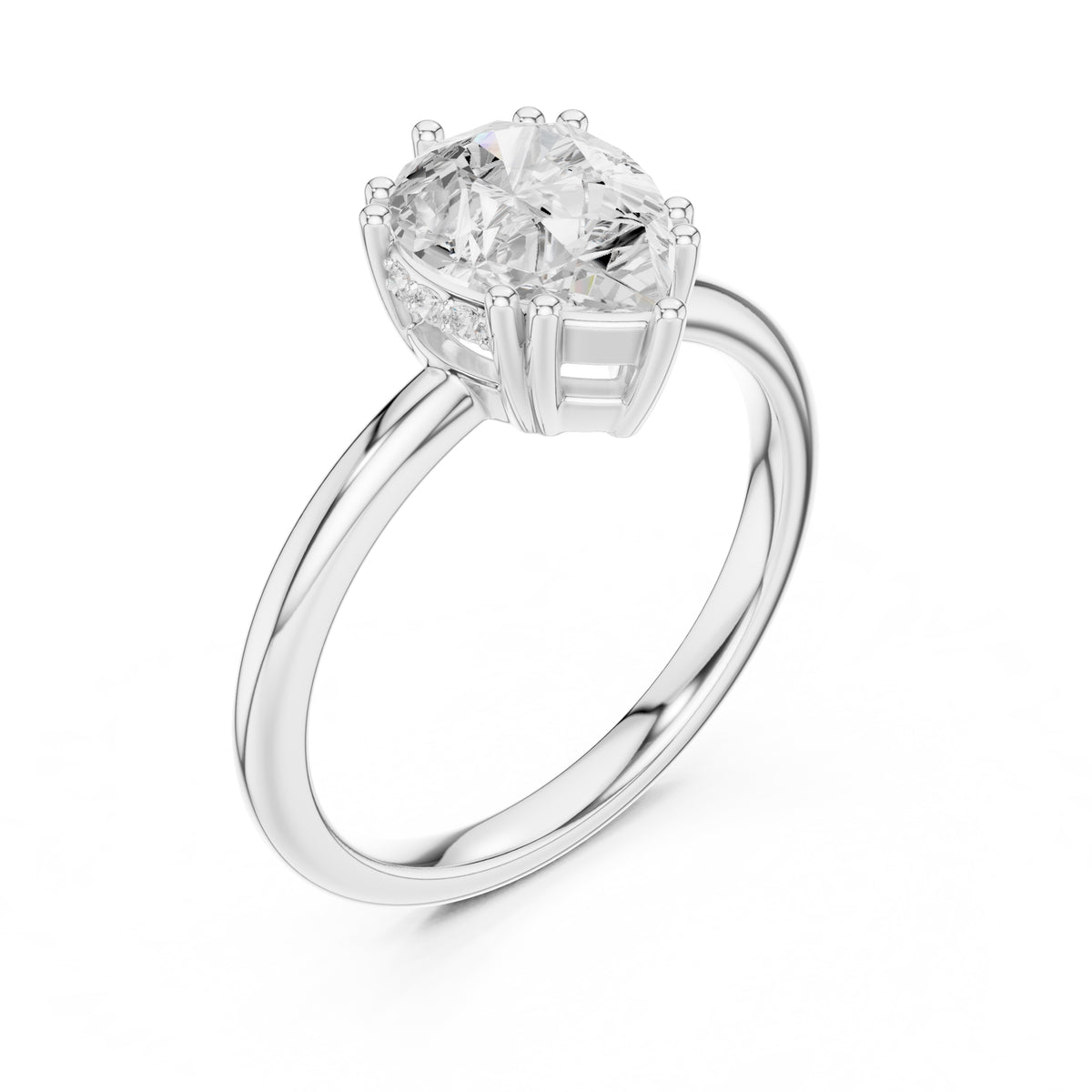 2.00 ct Prism Solitaire Engagement Ring 2ct White Gold Pear