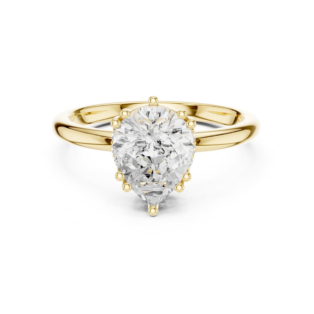 2.00 ct Prism Solitaire Engagement Ring 2ct Yellow Gold Pear