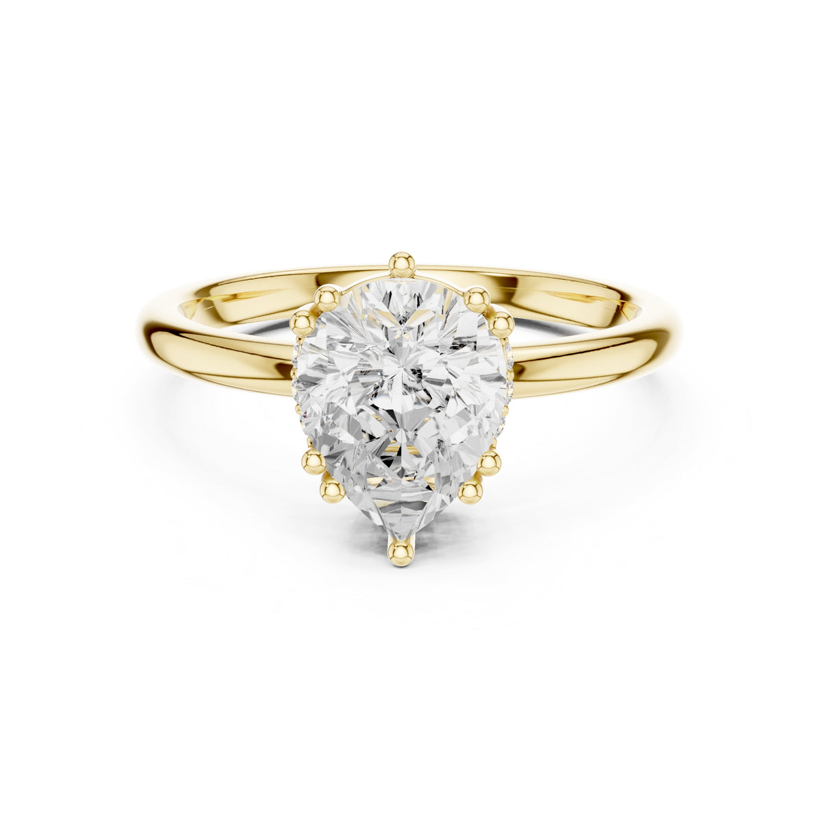 2.00 ct Prism Solitaire Engagement Ring 2ct Yellow Gold Pear