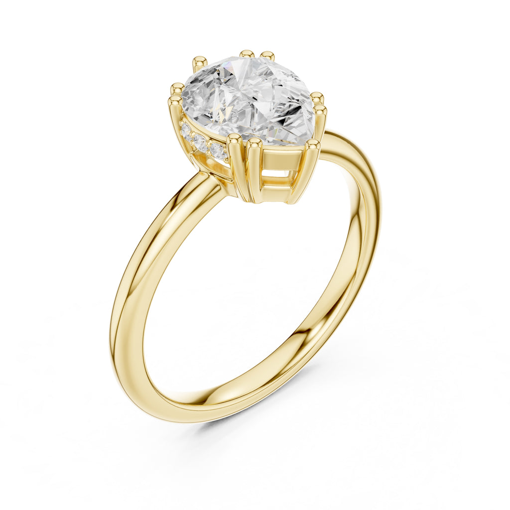 2.00 ct Prism Solitaire Engagement Ring 2ct Yellow Gold Pear