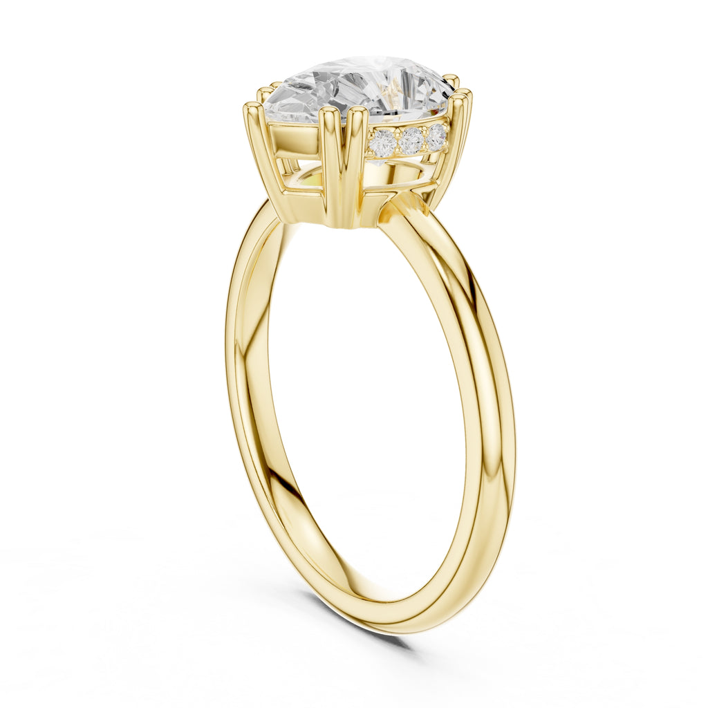 2.00 ct Prism Solitaire Engagement Ring 2ct Yellow Gold Pear