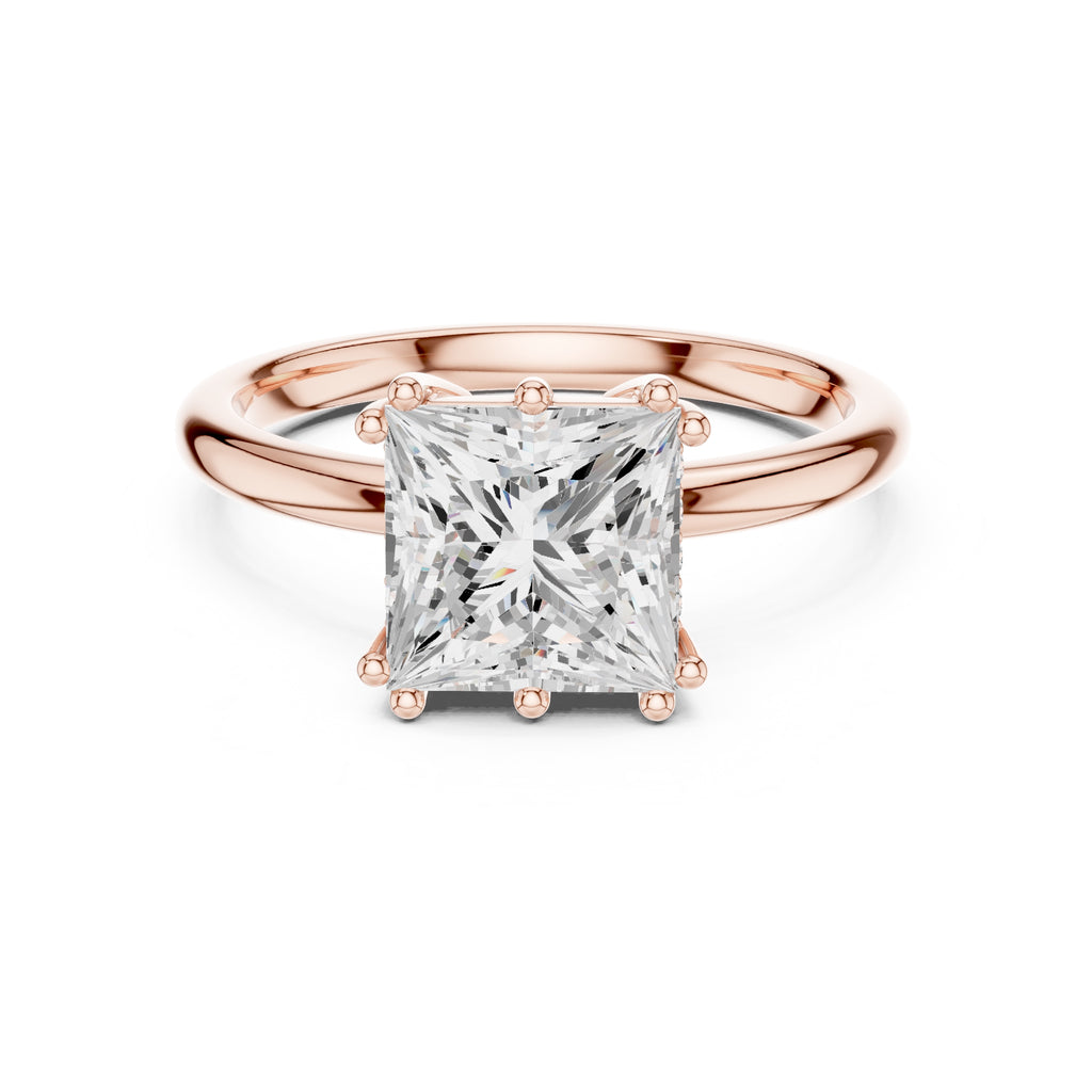 2.00 ct Prism Solitaire Engagement Ring 2ct Rose Gold Princess