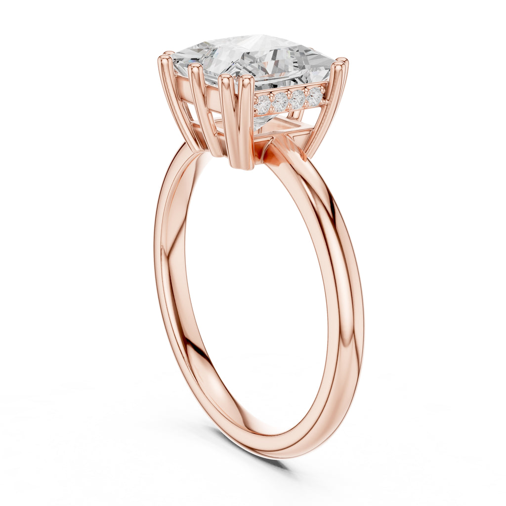 2.00 ct Prism Solitaire Engagement Ring 2ct Rose Gold Princess