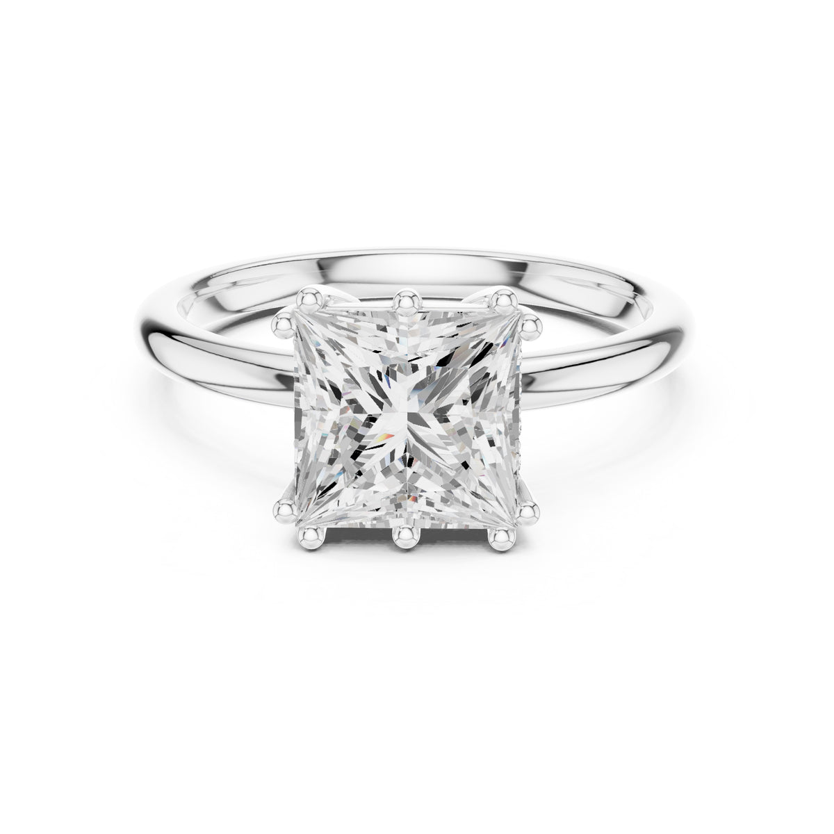2.00 ct Prism Solitaire Engagement Ring 2ct White Gold Princess