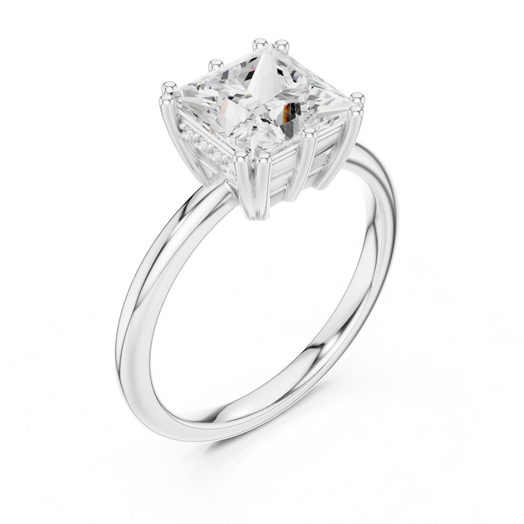 2.00 ct Prism Solitaire Engagement Ring 2ct White Gold Princess