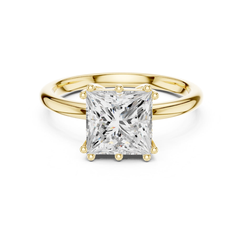 2.00 ct Prism Solitaire Engagement Ring 2ct Yellow Gold Princess