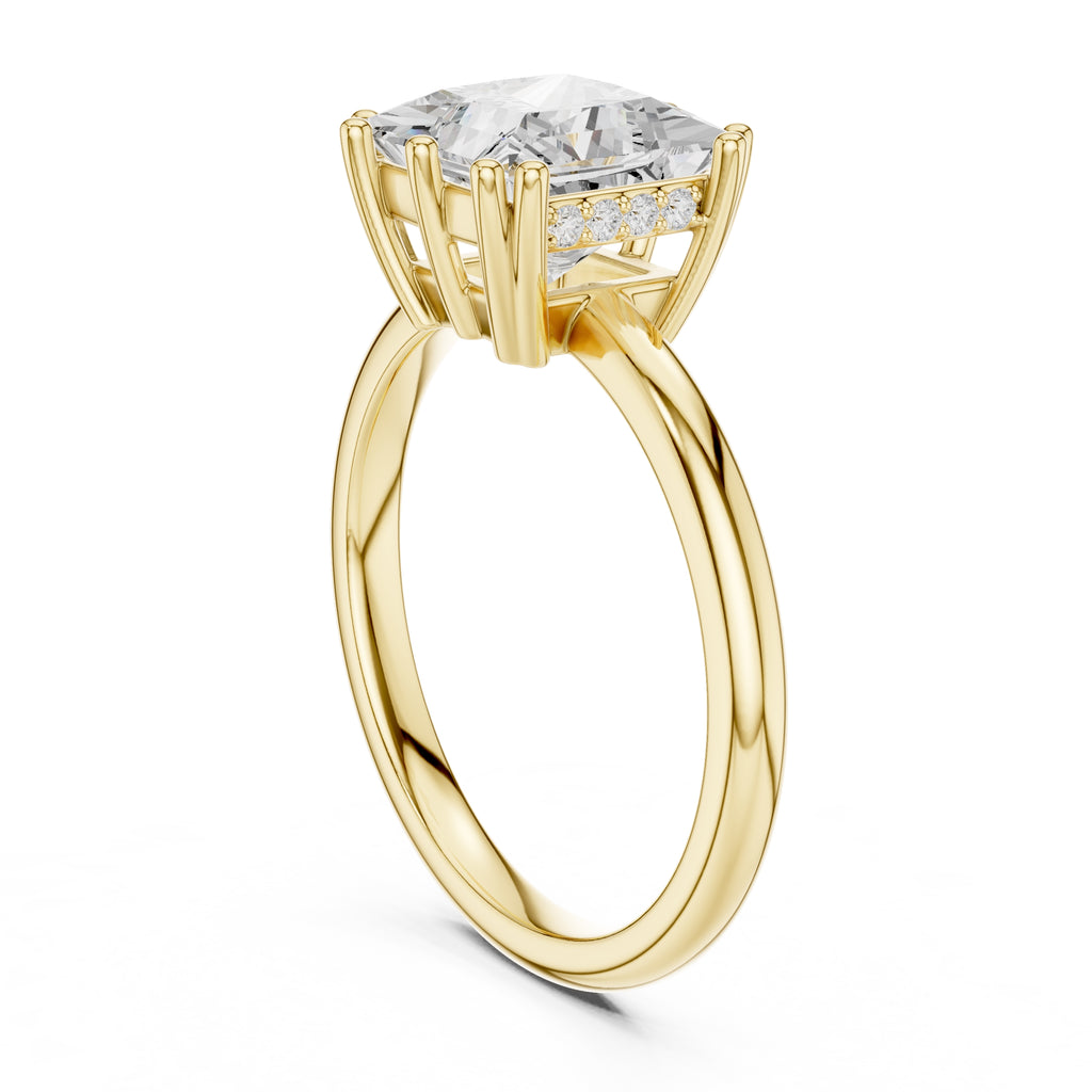 2.00 ct Prism Solitaire Engagement Ring 2ct Yellow Gold Princess