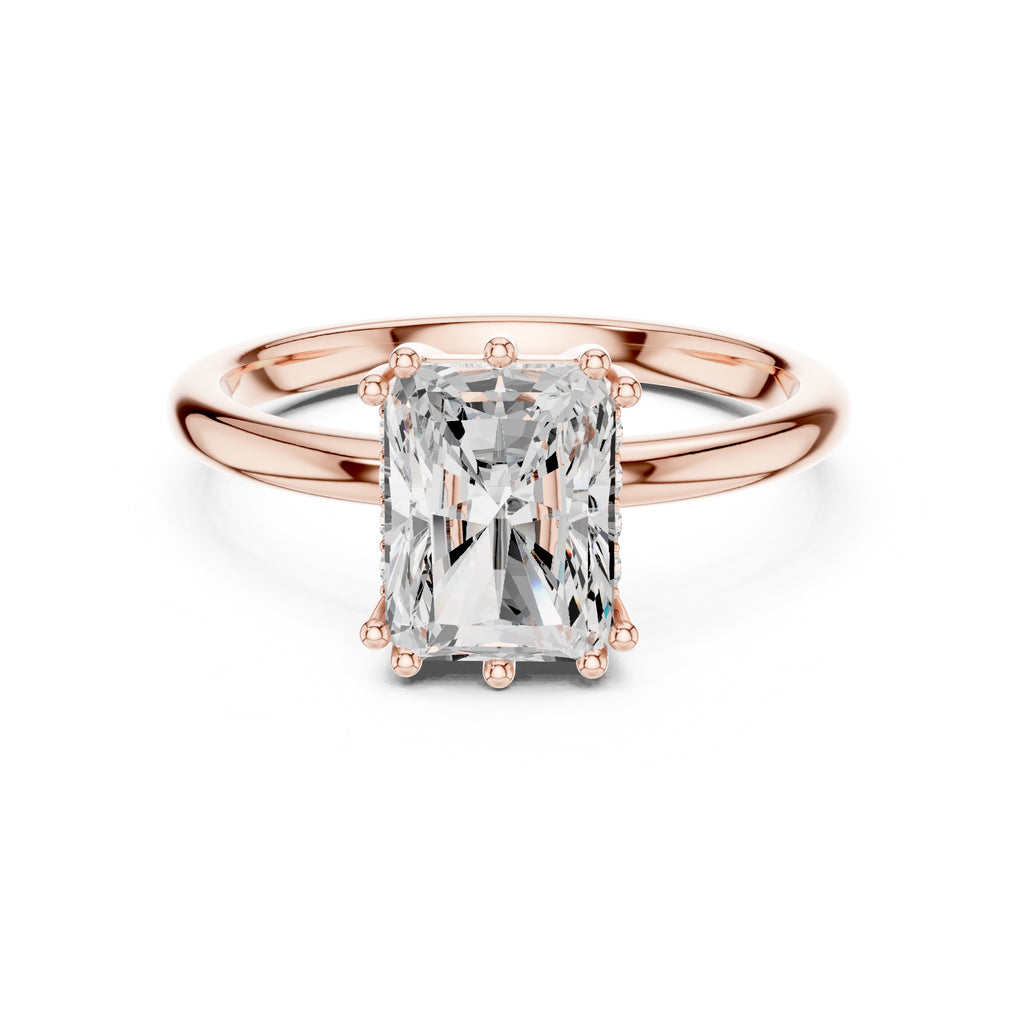 2.00 ct Prism Solitaire Engagement Ring 2ct Rose Gold Radiant