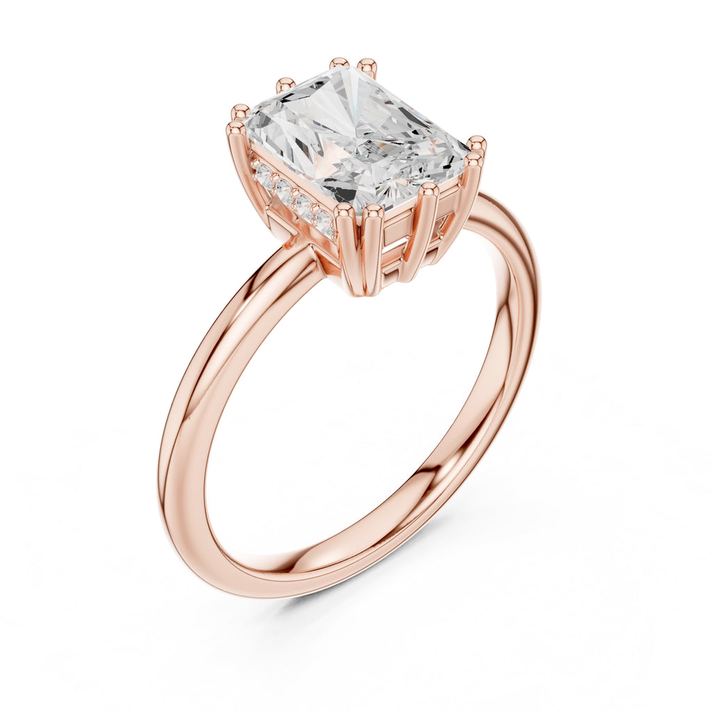 2.00 ct Prism Solitaire Engagement Ring 2ct Rose Gold Radiant