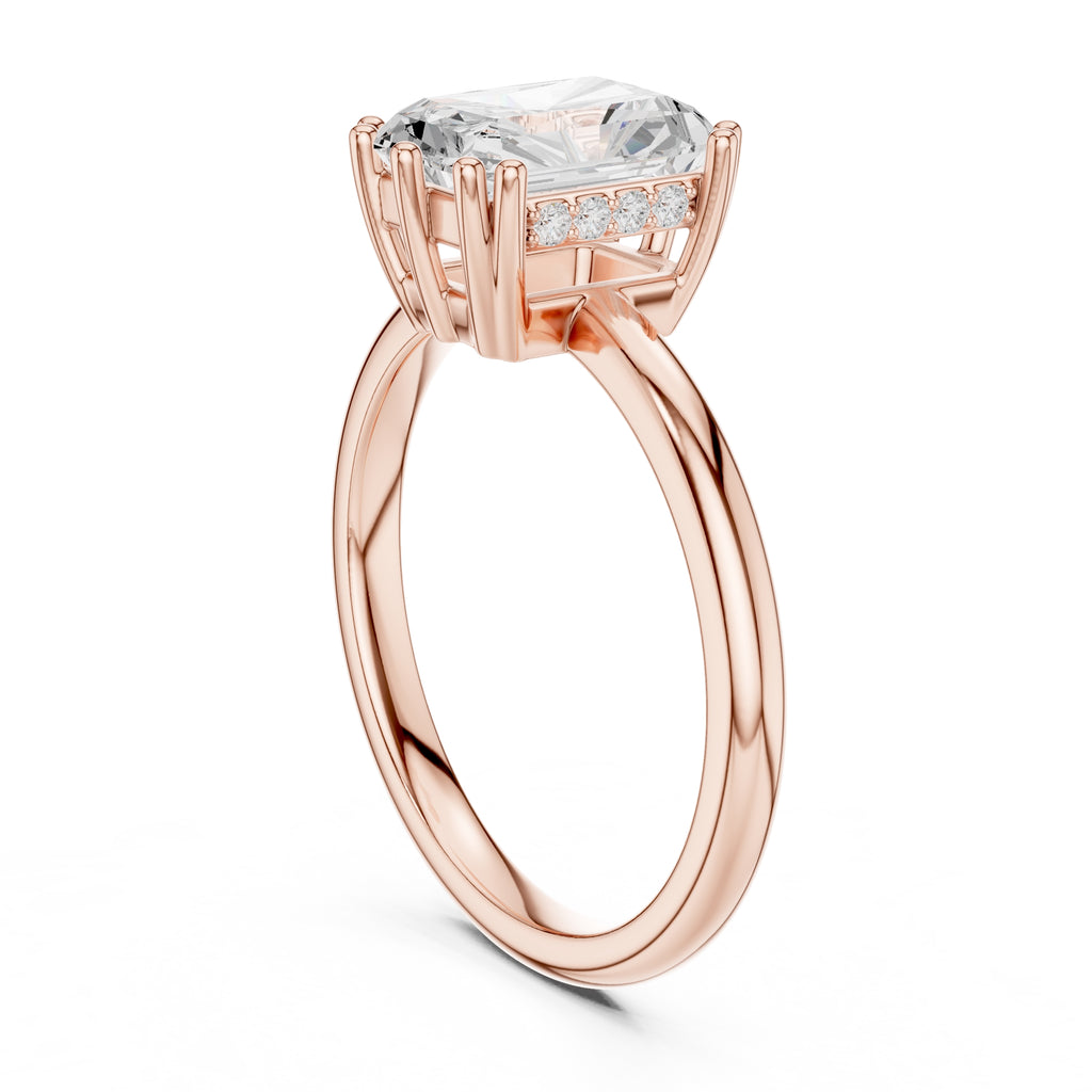 2.00 ct Prism Solitaire Engagement Ring 2ct Rose Gold Radiant
