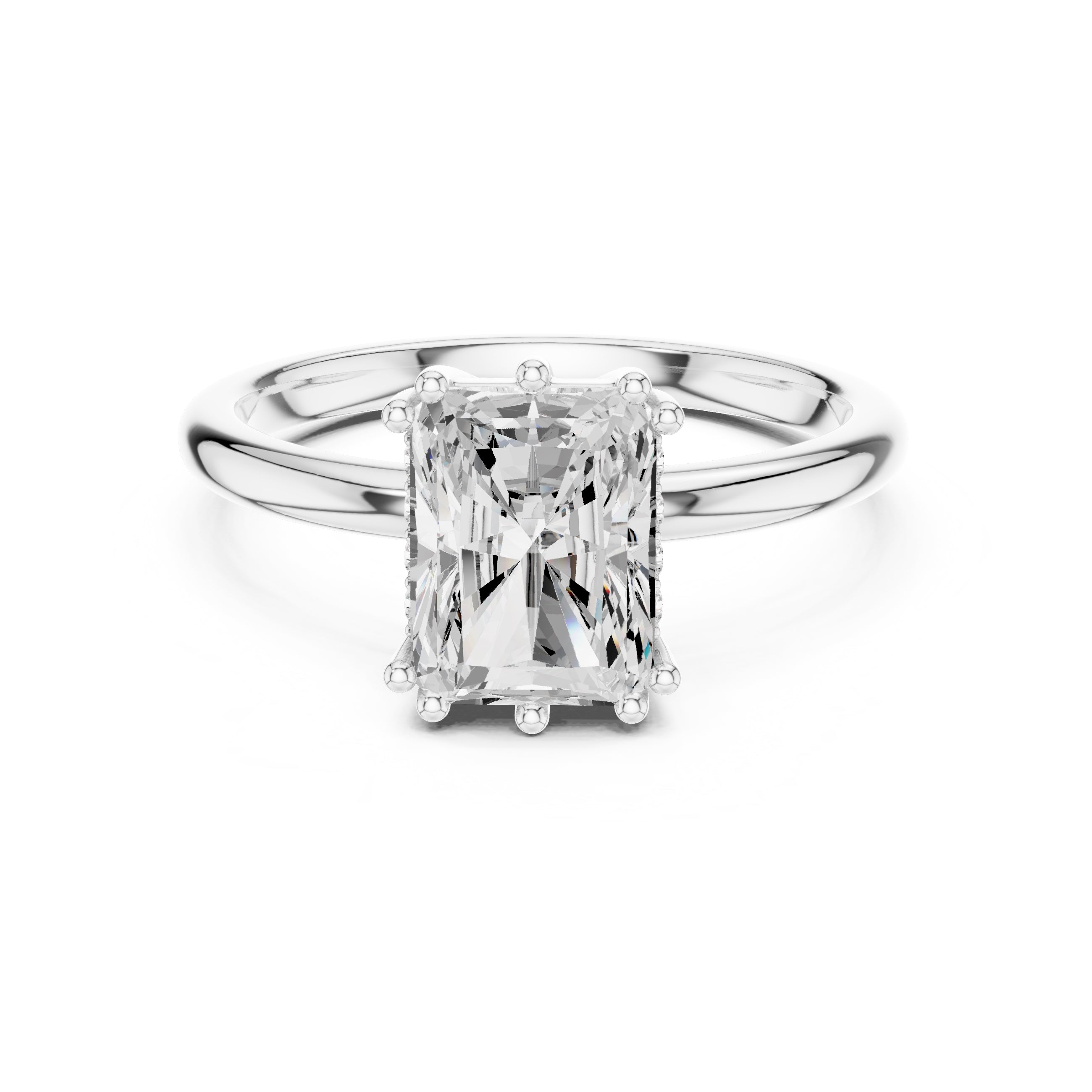 2.00 ct Prism Solitaire Engagement Ring 2ct White Gold Radiant