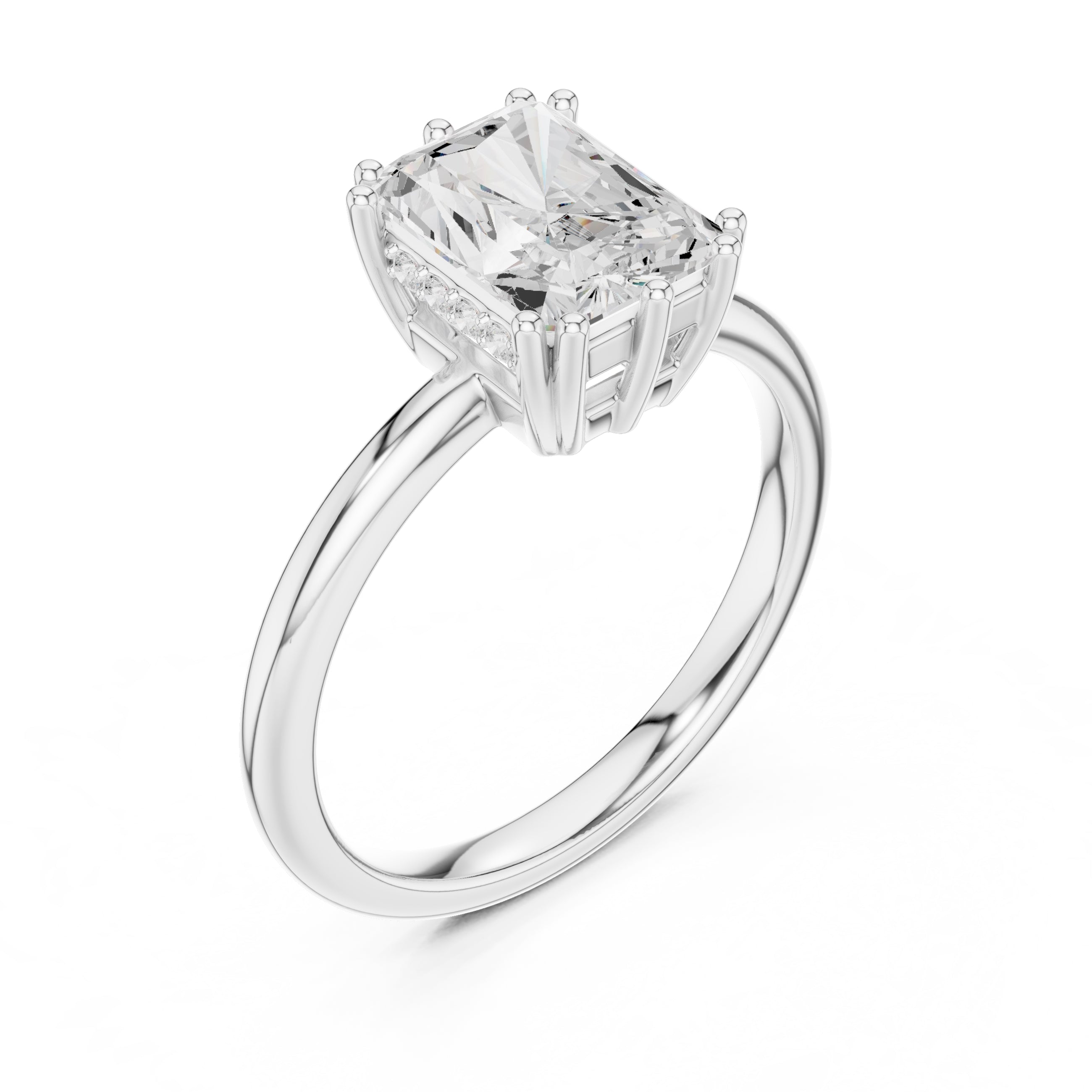 2.00 ct Prism Solitaire Engagement Ring 2ct White Gold Radiant