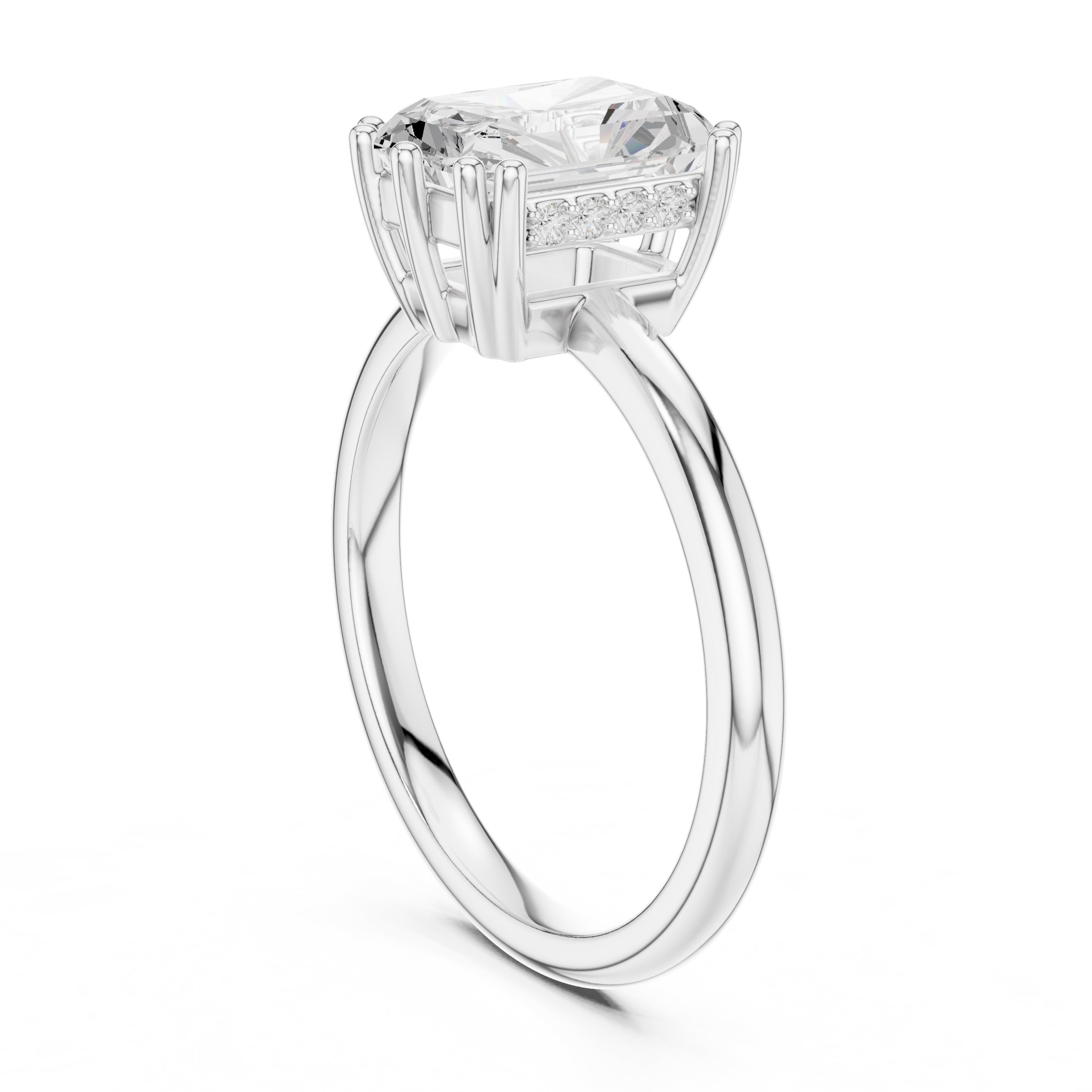 2.00 ct Prism Solitaire Engagement Ring 2ct White Gold Radiant