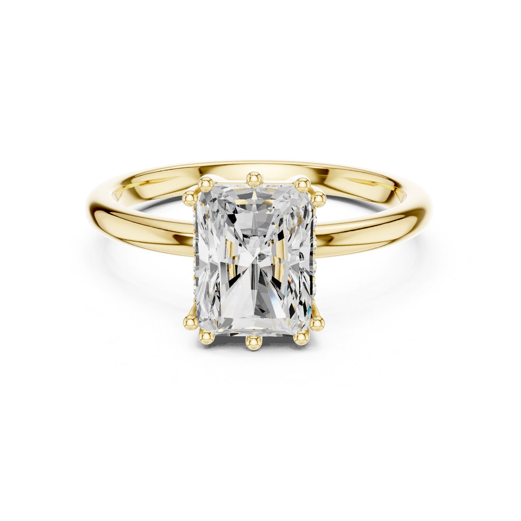 2.00 ct Prism Solitaire Engagement Ring 2ct Yellow Gold Radiant