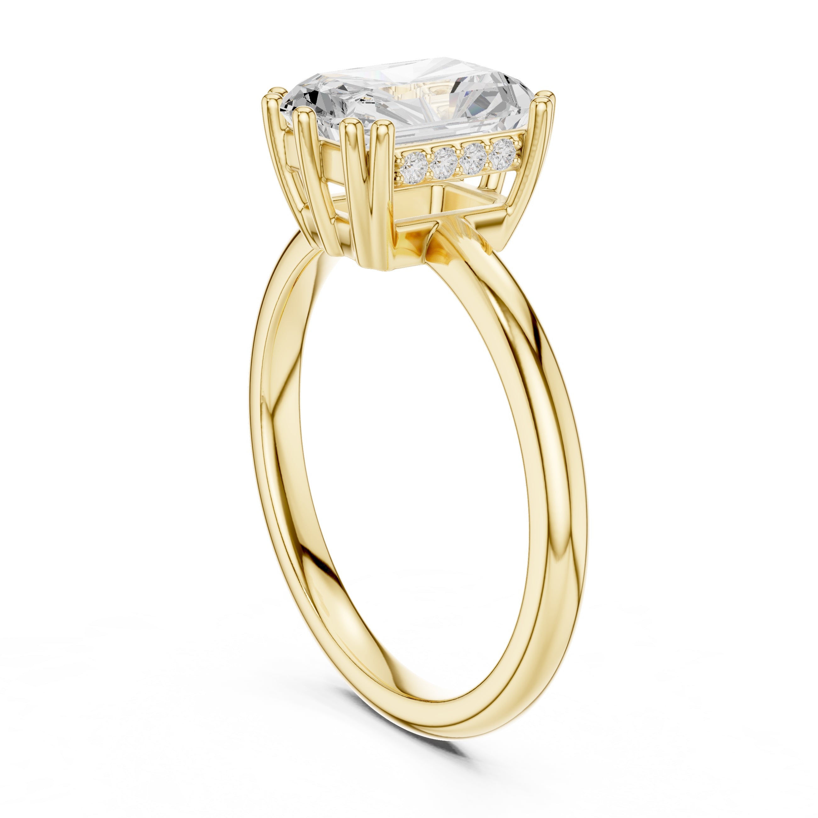 2.00 ct Prism Solitaire Engagement Ring 2ct Yellow Gold Radiant