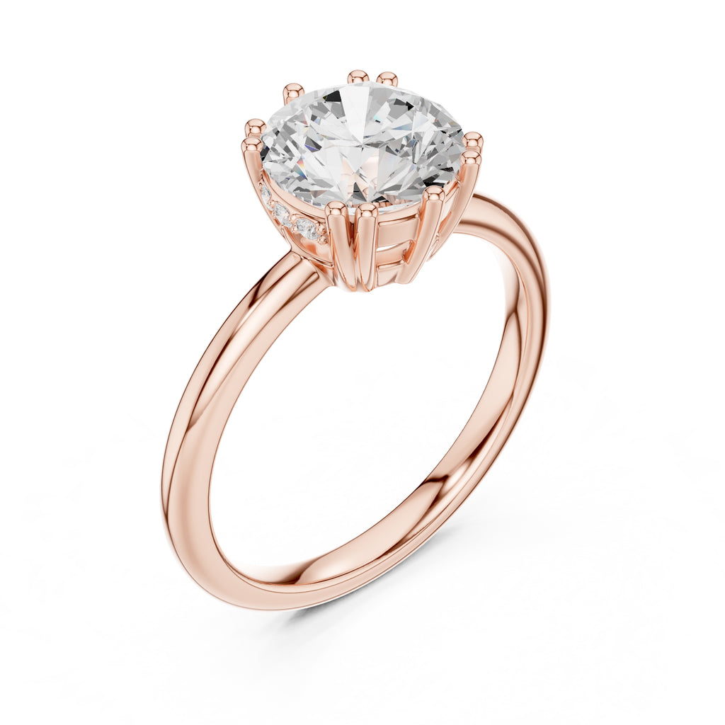 2.00 ct Prism Solitaire Engagement Ring 2ct Rose Gold Round