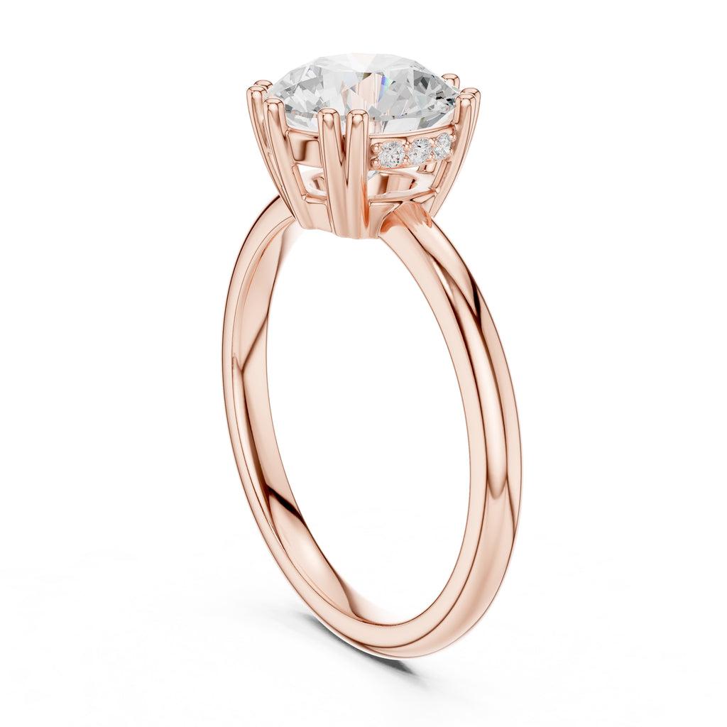 2.00 ct Prism Solitaire Engagement Ring 2ct Rose Gold Round