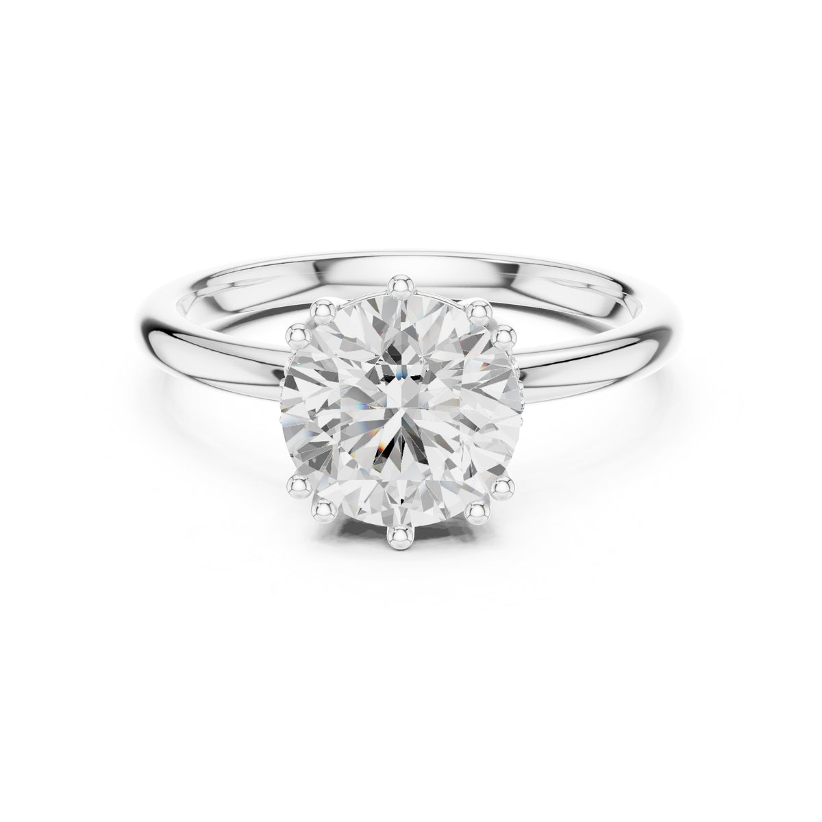 2.00 ct Prism Solitaire Engagement Ring 2ct White Gold Round