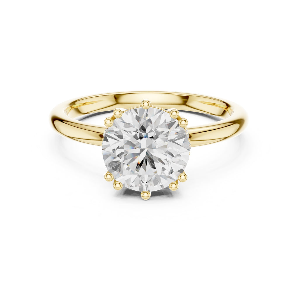 2.00 ct Prism Solitaire Engagement Ring 2ct Yellow Gold Round