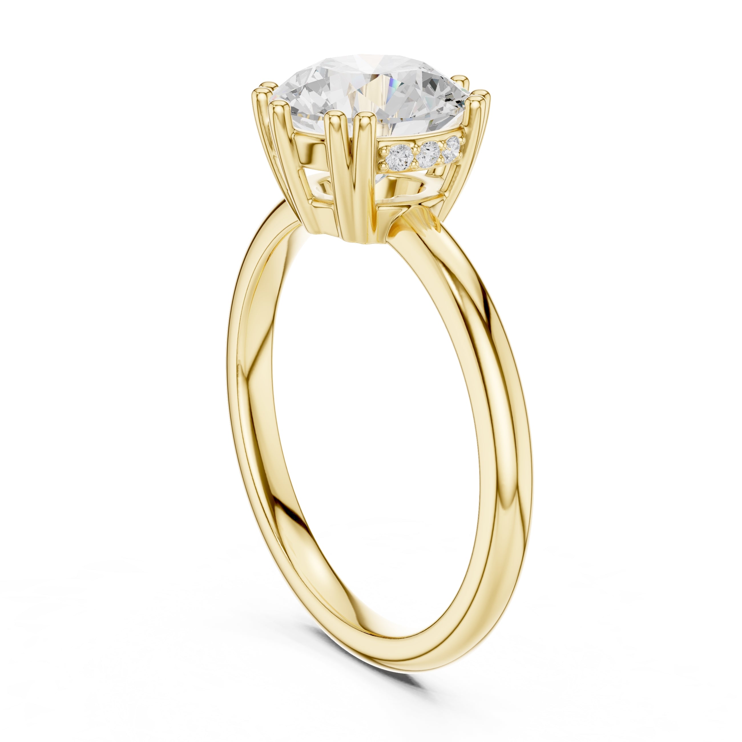 2.00 ct Prism Solitaire Engagement Ring 2ct Yellow Gold Round