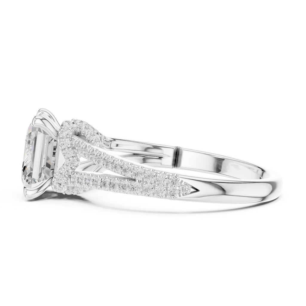 2.50 ct Stellar Split-Shank Engagement Ring 2.5ct White Gold Asscher